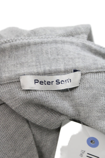 Peter Som Unisex Gray Cotton V Neck Button Long Sleeve Cardigan Size XS
