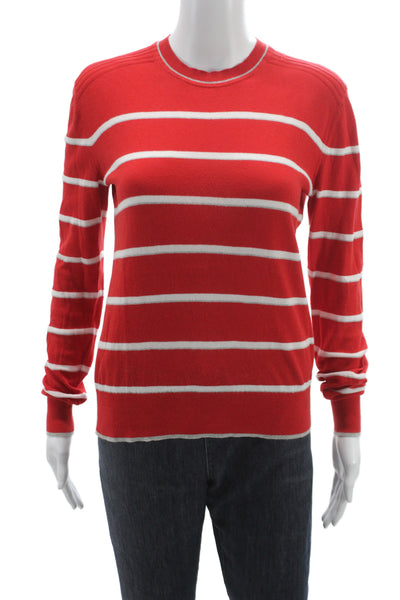 La Ligne Unisex Red Striped Cotton Pullover Sweater Long Sleeve Size XS