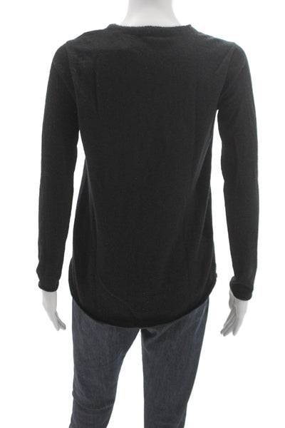 ATM Unisex V-Neck Black 100% Cashmere Pullover Sweater Long Sleeve Size M