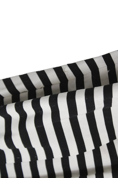 Kate Spade New York Girls Cotton Striped Zip Back Skirt White Black Size 7