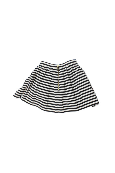 Kate Spade New York Girls Cotton Striped Zip Back Skirt White Black Size 7