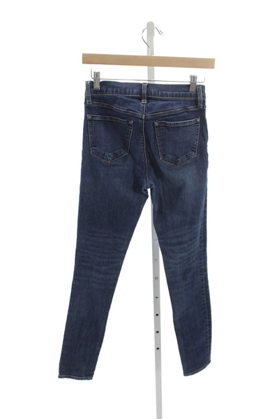 J Brand Women Skinny Ankle Jeans Dark Blue High Rise Button Size 25
