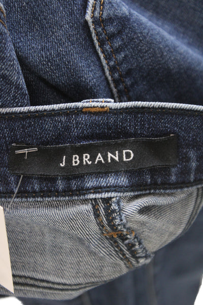 J Brand Women Skinny Ankle Jeans Dark Blue High Rise Button Size 25