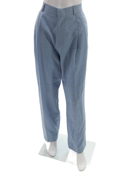 Ryan Roche Unisex Light Blue Wool Dress Pants Size 8