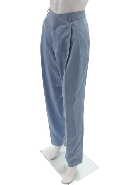 Ryan Roche Unisex Light Blue Wool Dress Pants Size 8