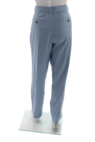 Ryan Roche Unisex Light Blue Wool Dress Pants Size 8