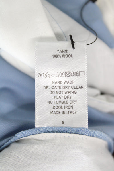 Ryan Roche Unisex Light Blue Wool Dress Pants Size 8