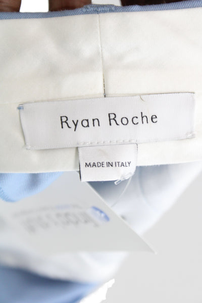 Ryan Roche Unisex Light Blue Wool Dress Pants Size 8