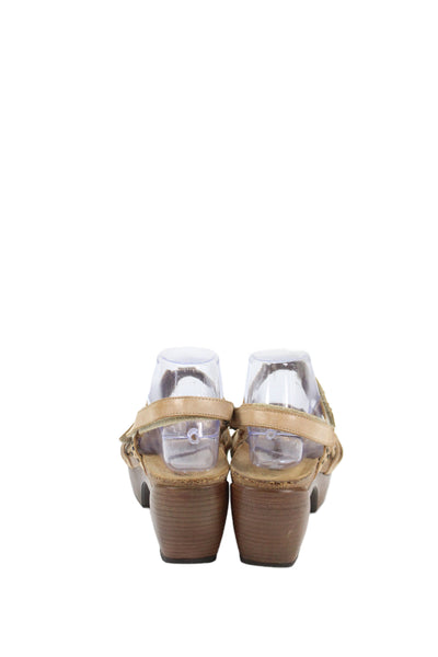 Naot Womens Relate Leather Strappy Wedge Sandals Brown Size 11