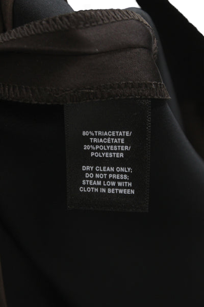 Lafayette 148 New York Women Dress Pants Brown Hook Eye Size 8