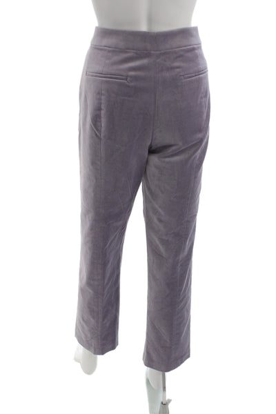 J Crew Women Cropped Dress Pants Purple Zip Cotton Lyocell Size 8