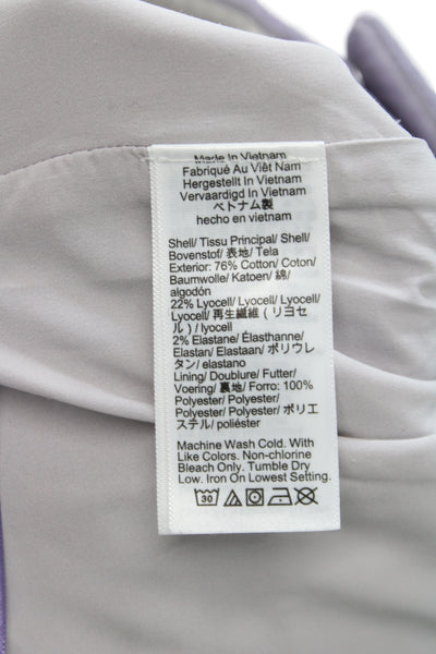J Crew Women Cropped Dress Pants Purple Zip Cotton Lyocell Size 8