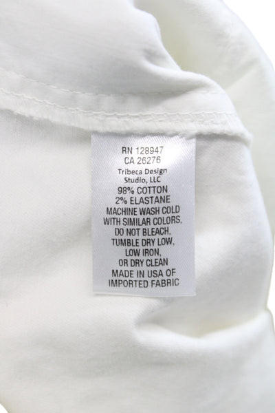 Nili Lotan Women Cropped White Cotton Stretch Pants Button Size 8