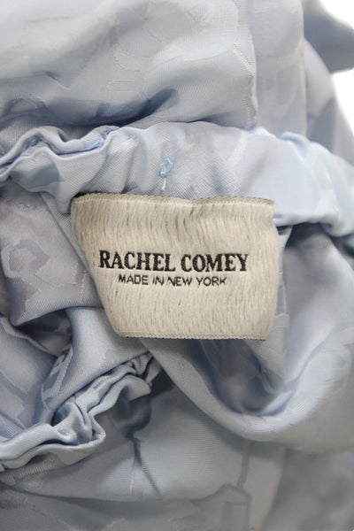 Rachel Comey Women Bohemian Light Blue Floral Short Sleeve Blouse Size 4