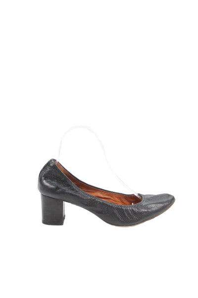 Lanvin Womens Leather Slide On Ballerina Pumps Black Size 39.5 9.5
