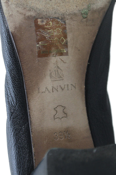 Lanvin Womens Leather Slide On Ballerina Pumps Black Size 39.5 9.5