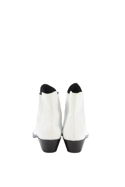 Rebecca Minkoff Womens Leather Cowboy Ankle Boots White Size 9 Medium
