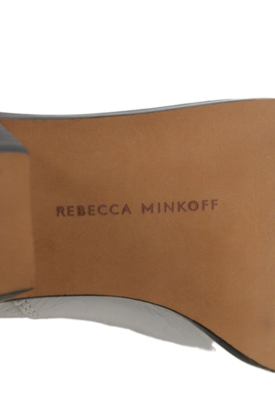 Rebecca Minkoff Womens Leather Cowboy Ankle Boots White Size 9 Medium