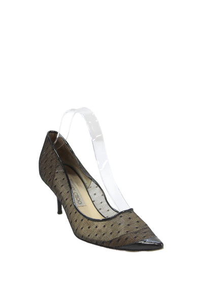 Jimmy Choo Womens Swiss Dot Pointed Toe Pumps Black Size 39 9