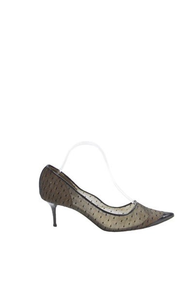 Jimmy Choo Womens Swiss Dot Pointed Toe Pumps Black Size 39 9