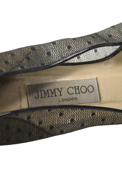 Jimmy Choo Womens Swiss Dot Pointed Toe Pumps Black Size 39 9