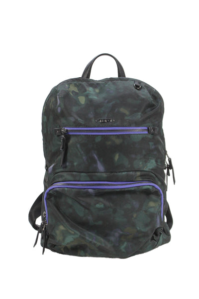 Tumi Womens Printed Zip Small Backpack Dark Green