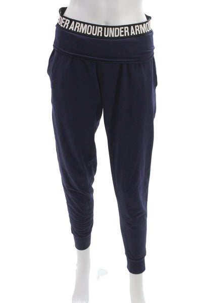 Under Armour Women Dark Blue Jogger Sweatpants Polyester Sports Size M