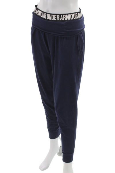 Under Armour Women Dark Blue Jogger Sweatpants Polyester Sports Size M