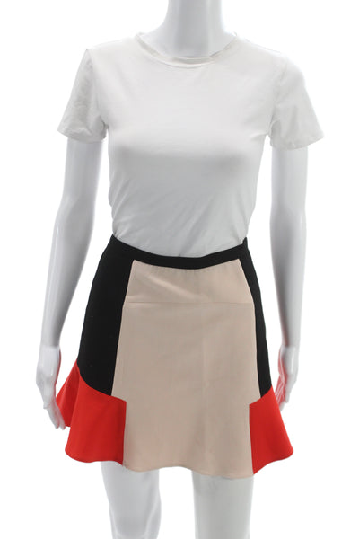 Zara Woman Women A-Line Mini Beige Geometric Skirt Size M
