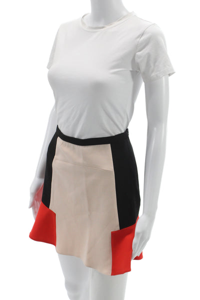 Zara Woman Women A-Line Mini Beige Geometric Skirt Size M
