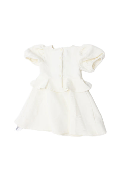 Janie and Jack Childrens Girls Quilted Bow Front A Line Dress White Size 6
