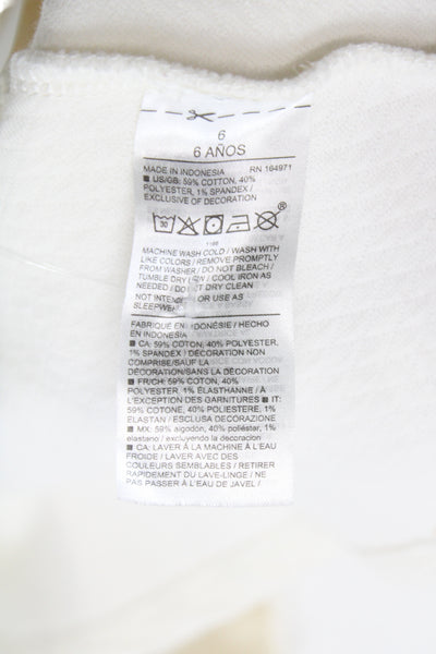 Janie and Jack Childrens Girls Quilted Bow Front A Line Dress White Size 6
