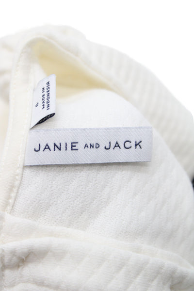 Janie and Jack Childrens Girls Quilted Bow Front A Line Dress White Size 6