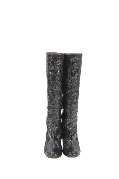 Frye Womens Leather Ava Tall Knee High Boots Black Size 7 Medium