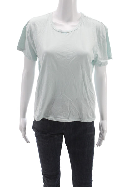 Perfect White Tee Womens Basic Light Blue Cotton Crewneck Size L