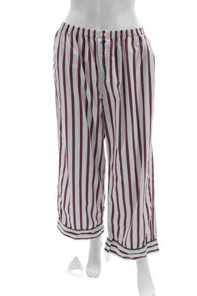 J Crew Mens Striped Cotton Pants White Button Classic Size M