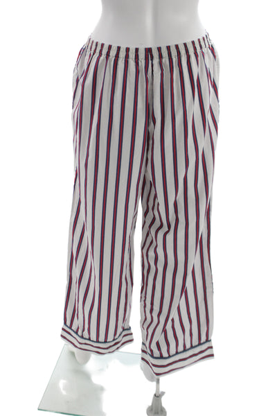J Crew Mens Striped Cotton Pants White Button Classic Size M
