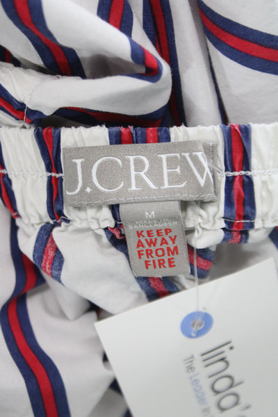J Crew Mens Striped Cotton Pants White Button Classic Size M