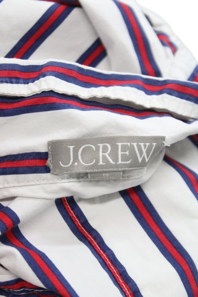 J Crew Women Striped Collared Cotton Long Sleeve Set Red Size M