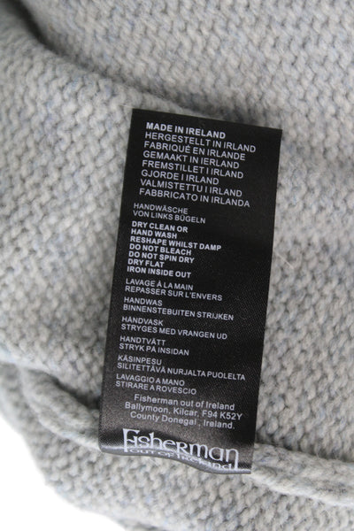Fisherman Out of Ireland Unisex Gray Merino Wool Crewneck Pullover Size L