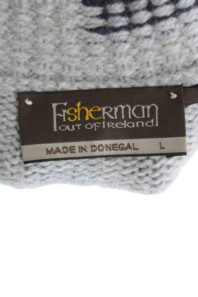 Fisherman Out of Ireland Unisex Gray Merino Wool Crewneck Pullover Size L