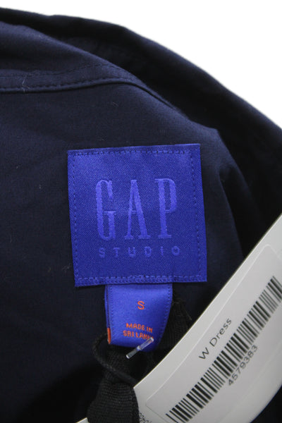 Gap Womens Maxi Shirt Dress Dark Blue Collared Long Sleeve Cotton Size S