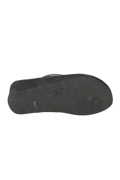 Havaianas Womens Thong Slide On Wedge Sandals Black Size 38 8
