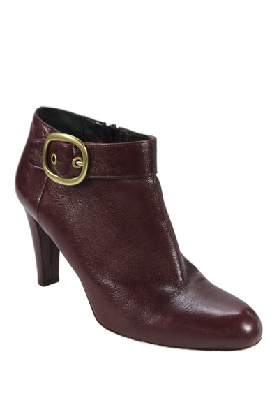 Coach Womens Leather Belted Nicolete Ankle Boots Red Size 10 B