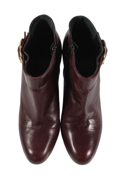 Coach Womens Leather Belted Nicolete Ankle Boots Red Size 10 B