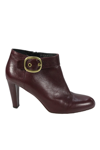 Coach Womens Leather Belted Nicolete Ankle Boots Red Size 10 B