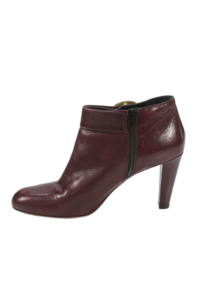 Coach Womens Leather Belted Nicolete Ankle Boots Red Size 10 B