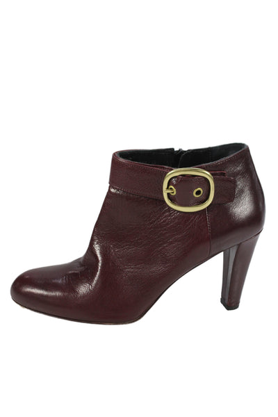 Coach Womens Leather Belted Nicolete Ankle Boots Red Size 10 B