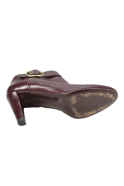 Coach Womens Leather Belted Nicolete Ankle Boots Red Size 10 B