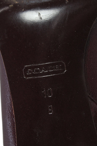 Coach Womens Leather Belted Nicolete Ankle Boots Red Size 10 B